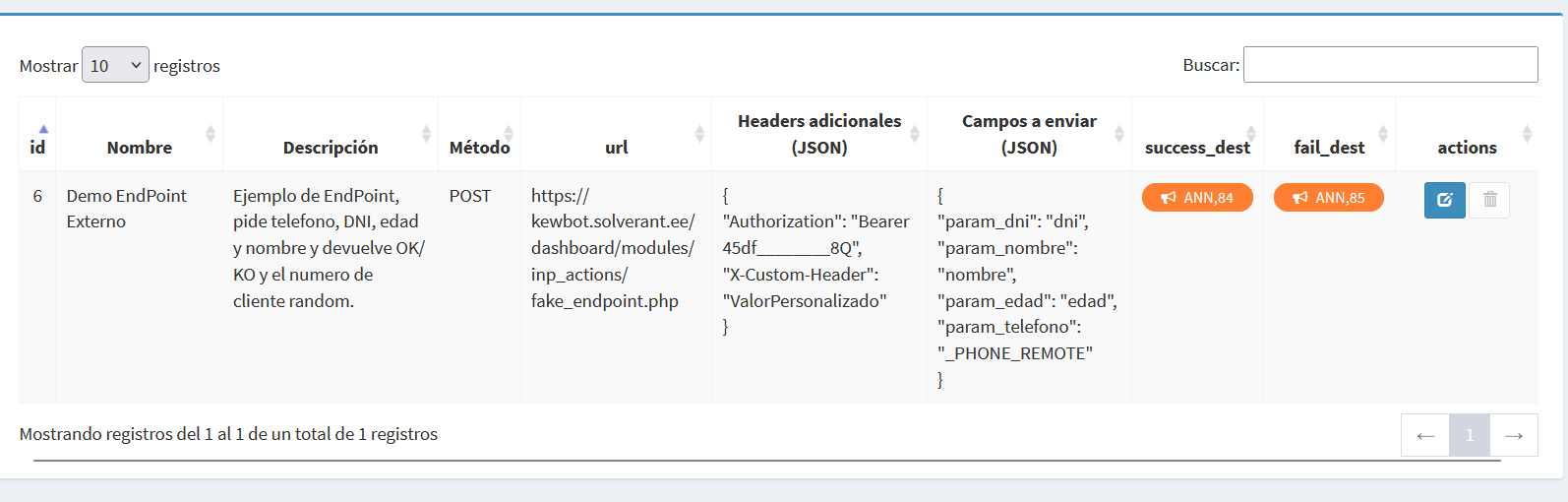 Placeholder - Endpoints externos