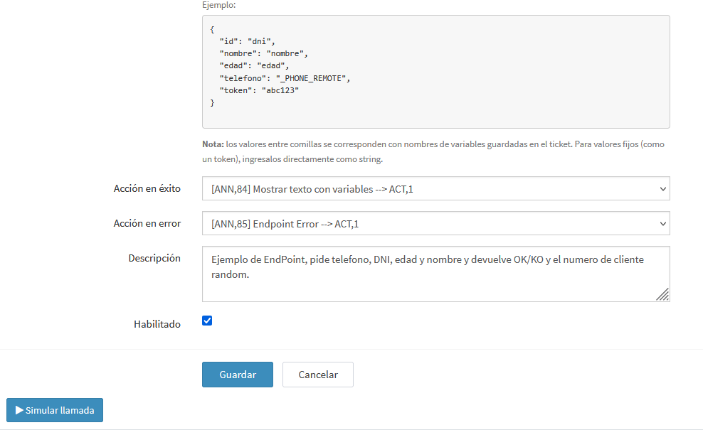 Placeholder - Endpoints externos