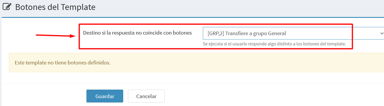 Template invalid response destination