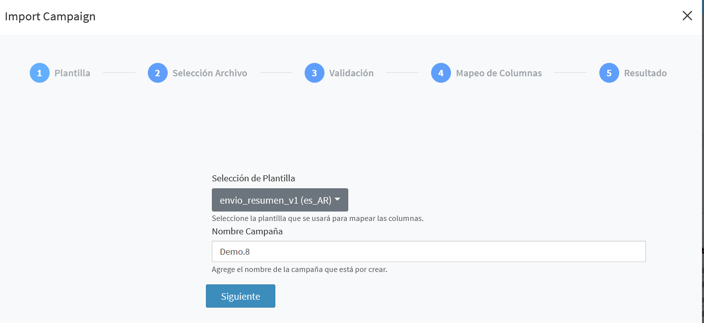 Pasos del asistente