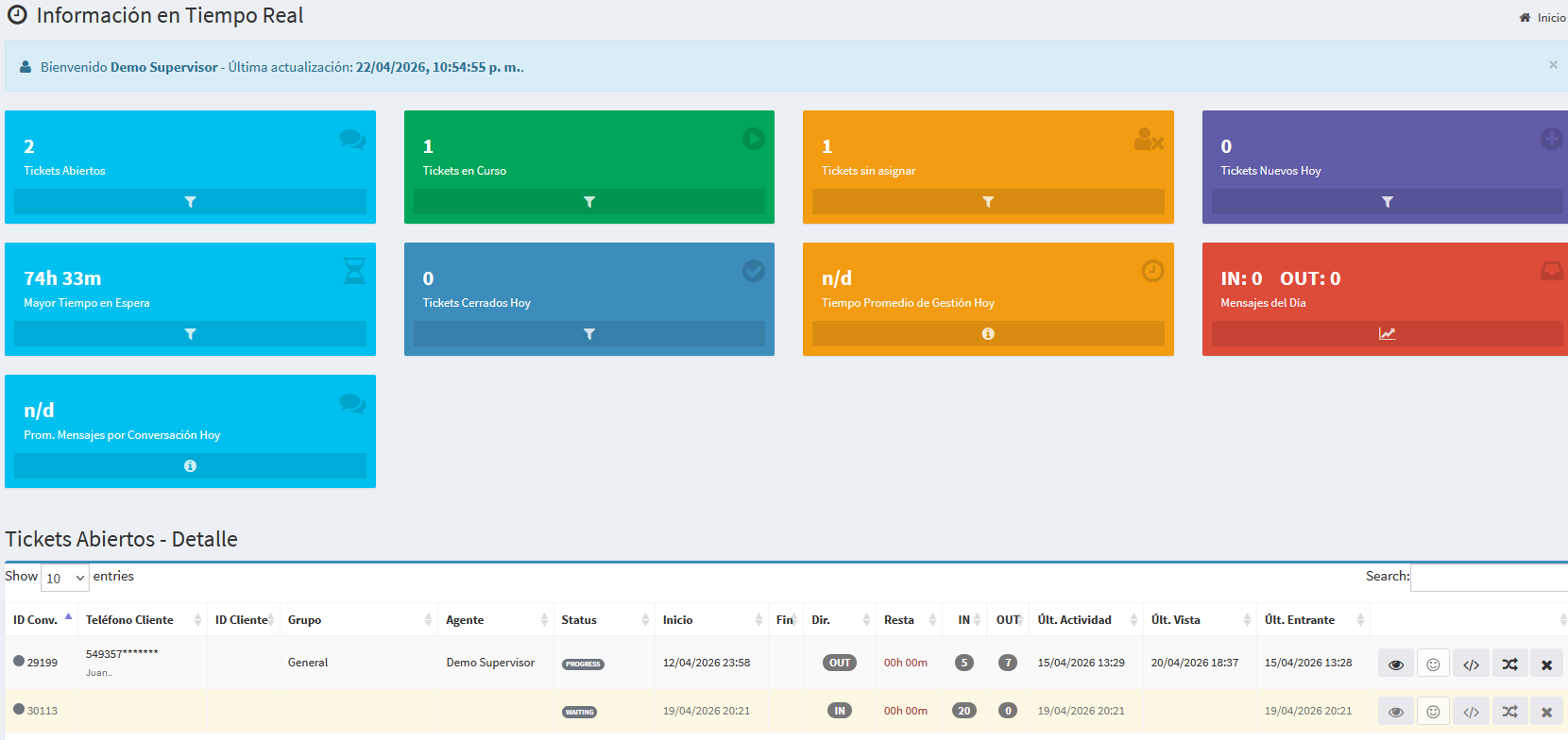 Placeholder - Dashboard Tiempo real
