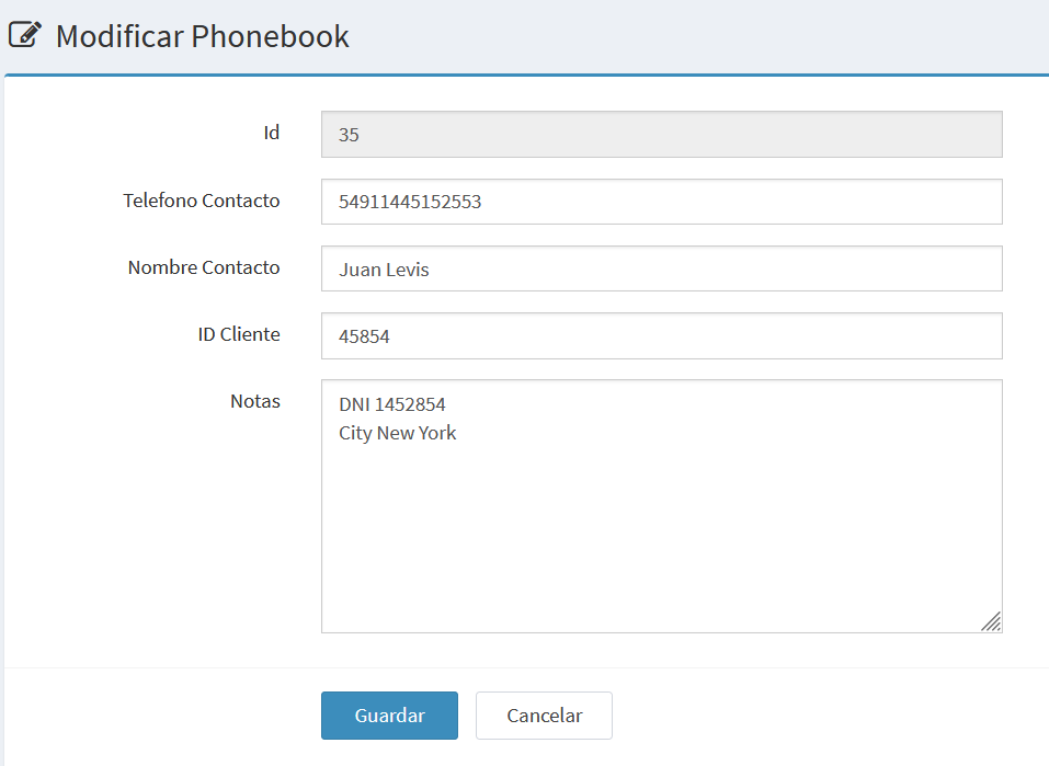עריכת PhoneBook